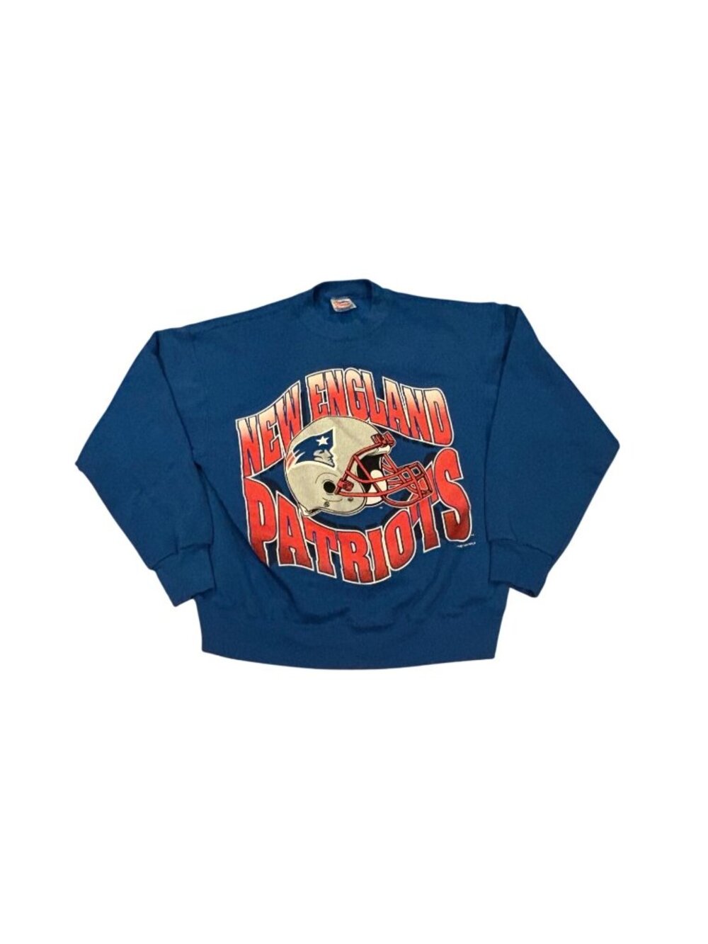 Vintage 1995 New England Patriots NFL Crewneck Sweatshirt Blue Hanes Men's Large